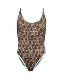 Contrast-trim FF-logo swimsuit at Matches